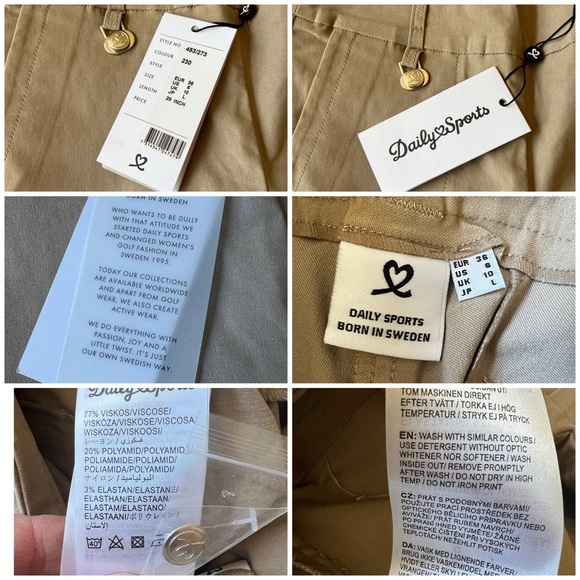 NWT DAILY SPORTS MAGIC GOLF PANTS 6 TAN STRAIGHT LEG STRETCH MINIMALIST - Picture 11 of 11